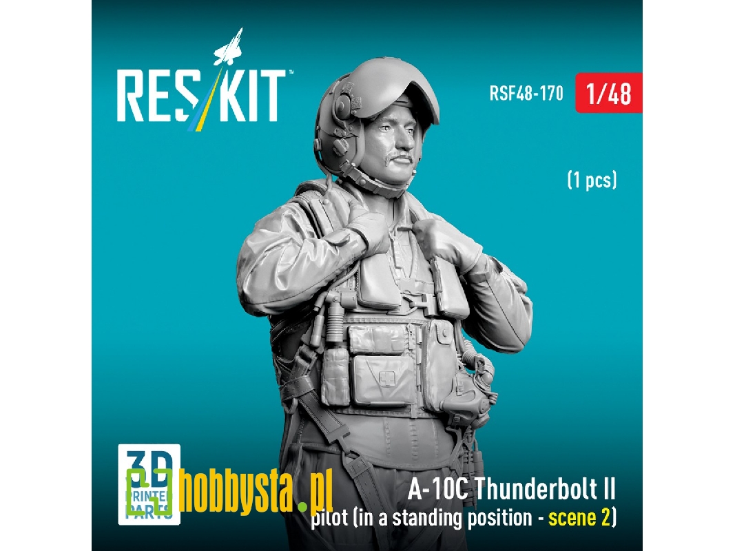 Fairchild A-10 C Thunderbolt Ii - Pilot In Standing Position Scene 2 (1 Figure / 3d-printed) - image 1