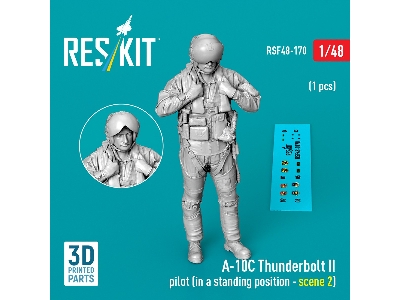 Fairchild A-10 C Thunderbolt Ii - Pilot In Standing Position Scene 2 (1 Figure / 3d-printed) - image 2
