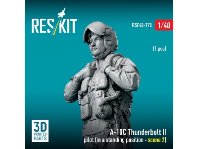 Fairchild A-10 C Thunderbolt Ii - Pilot In Standing Position Scene 2 (1 Figure / 3d-printed) - image 3