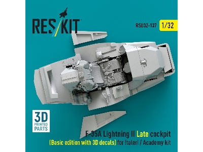 F-35 A Lightning Ii - Late Cockpit Basic Edition With 3d Decals (For Italeri And Academy Kits / 3d Printed) - image 1