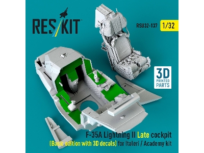 F-35 A Lightning Ii - Late Cockpit Basic Edition With 3d Decals (For Italeri And Academy Kits / 3d Printed) - image 3