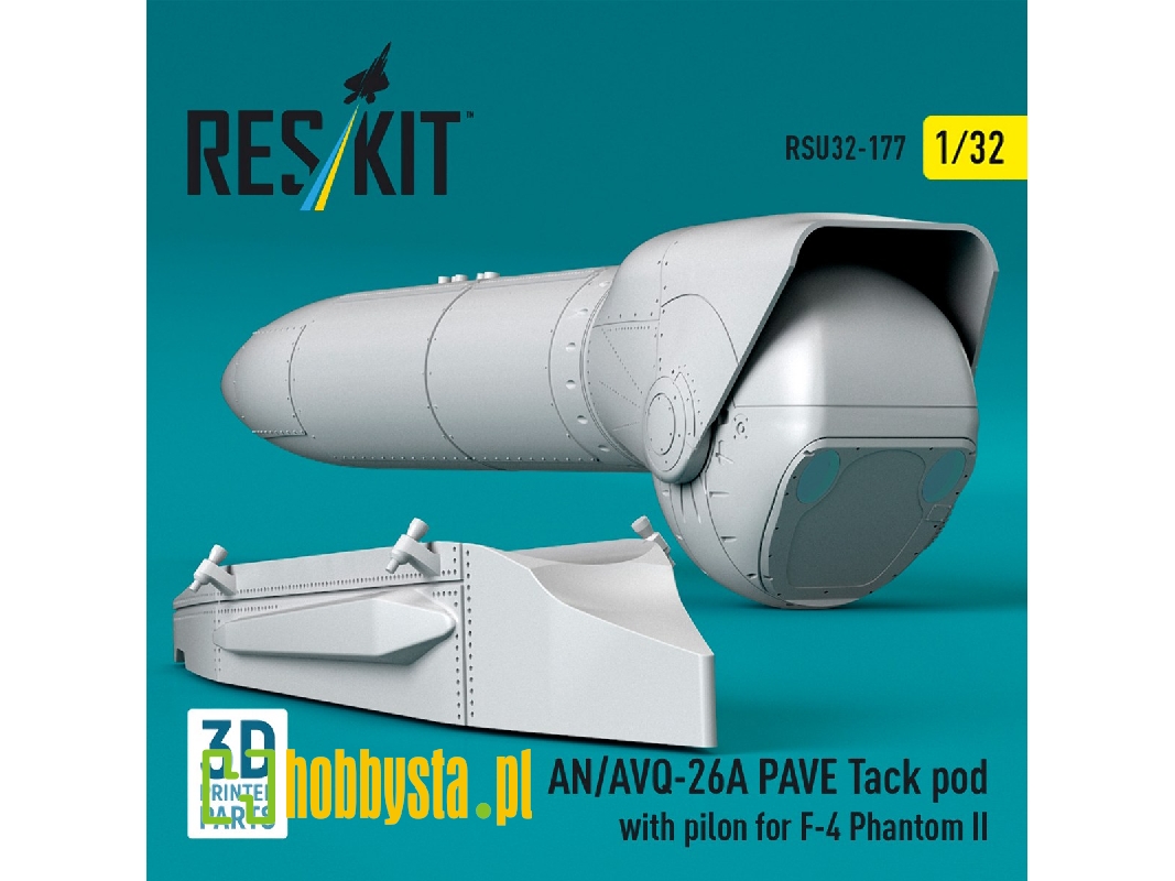 An/Avq-26a Pave Tack Pod With Pylon For F-4 Phantom Ii (3d Printed) - image 1