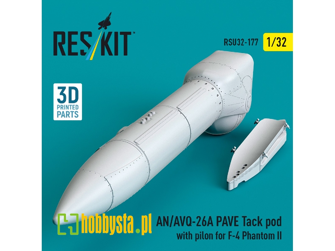 Pylon Pod An/Avq-26a Pave Tack Pod With Pylon For F-4 Phantom Ii (3d Printed)