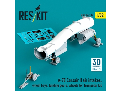 Ltv A-7 E Corsair Ii - Air Intakes / Wheel Bays / Landing Gears And Wheels (3d-printed / For Trumpeter Kits) - image 1