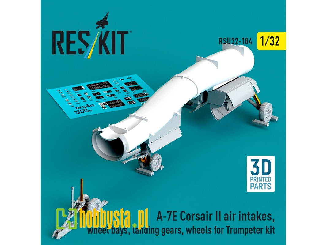 Ltv A-7 E Corsair Ii - Air Intakes / Wheel Bays / Landing Gears And Wheels (3d-printed / For Trumpeter Kits) - image 1