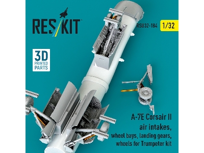 Ltv A-7 E Corsair Ii - Air Intakes / Wheel Bays / Landing Gears And Wheels (3d-printed / For Trumpeter Kits) - image 3
