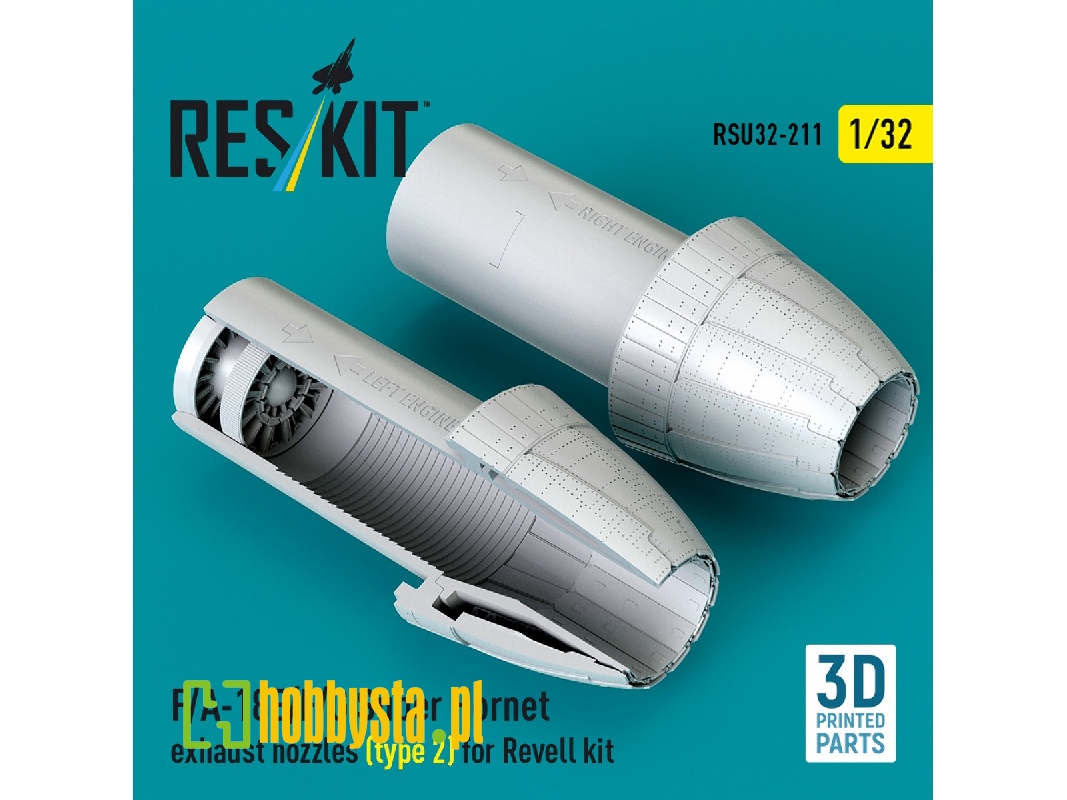 Boeing F/A-18 E/F/G Super Hornet - Exhaust Nozzles Type 2 (3d-printed / For Revell Kits) - image 1