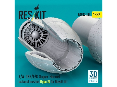 Boeing F/A-18 E/F/G Super Hornet - Exhaust Nozzles Type 2 (3d-printed / For Revell Kits) - image 2