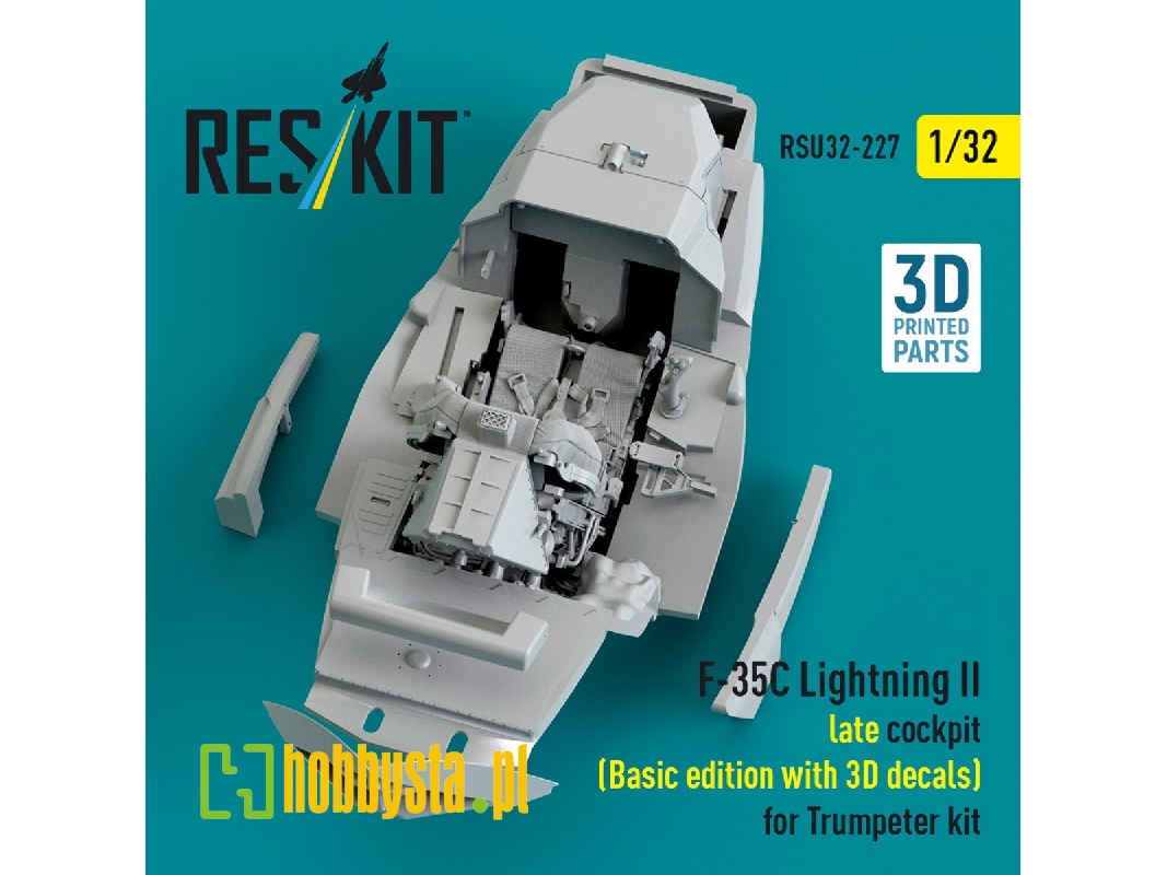 F-35 C Lightning Ii - Late Cockpit Basic Edition With 3d Decals (3d-printed / For Trumpeter Kits) - image 1