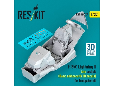 F-35 C Lightning Ii - Late Cockpit Basic Edition With 3d Decals (3d-printed / For Trumpeter Kits) - image 2