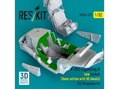 F-35 C Lightning Ii - Late Cockpit Basic Edition With 3d Decals (3d-printed / For Trumpeter Kits) - image 3