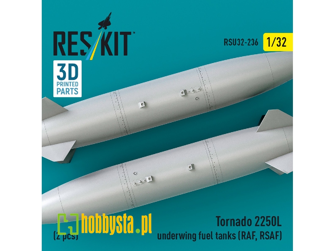 Panavia Tornado - 2250l Underwing Fuel Tanks For Raf / Rsaf Planes (2 Pcs / 3d-printed) - image 1