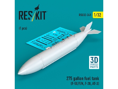 Northrop F-5 E / F / N / F-20 And At-3 - 275 Gallon Fuel Tank (1 Piece / 3d-printed) - image 2