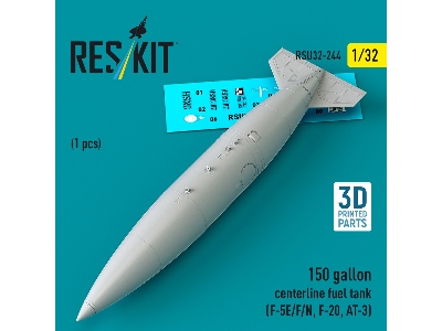 Northrop F-5 E / F / N / F-20 And At-3 - 150 Gallon Centerline Fuel Tank (1 Piece / 3d-printed) - image 1