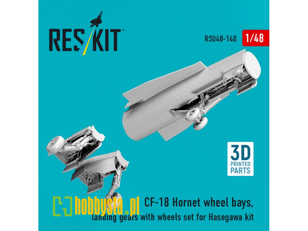 Mcdonnell Douglas Cf-18 Hornet - Wheel Bays / Landing Gears With Wheels Set (3d-printed / For Hasegawa Kits) - image 1