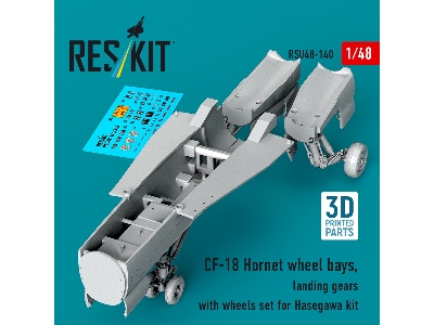 Mcdonnell Douglas Cf-18 Hornet - Wheel Bays / Landing Gears With Wheels Set (3d-printed / For Hasegawa Kits) - image 2