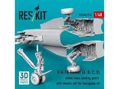 F/A-18 A / B / C / D Hornet - Wheel Bays / Landing Gears With Wheels Set (3d-printed / For Hasegawa Kits) - image 3