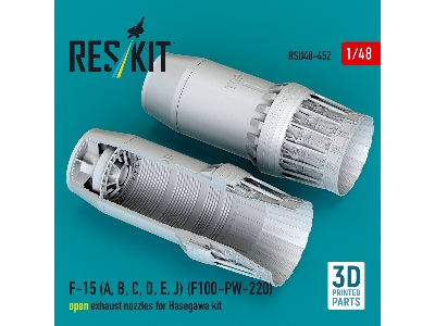 F-15 A / B / C / D / E And J Eagle - F100-pw-220 Open Exhaust Nozzles For Hasegawa Kits (3d-printed / For Hasegawa Kits) - image