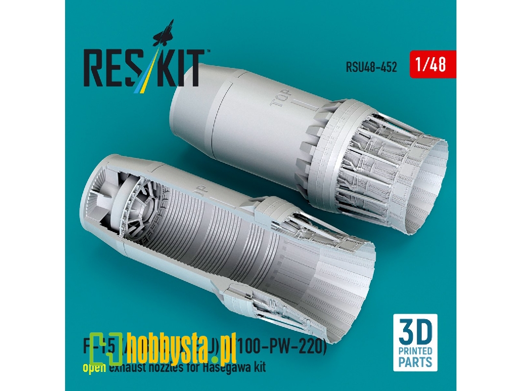 F-15 A / B / C / D / E And J Eagle - F100-pw-220 Open Exhaust Nozzles For Hasegawa Kits (3d-printed / For Hasegawa Kits) - image