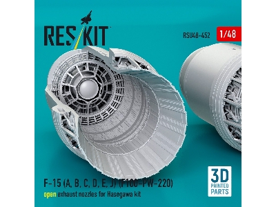 F-15 A / B / C / D / E And J Eagle - F100-pw-220 Open Exhaust Nozzles For Hasegawa Kits (3d-printed / For Hasegawa Kits) - image