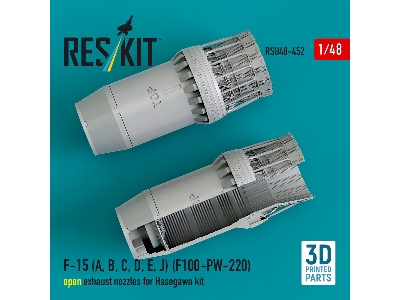 F-15 A / B / C / D / E And J Eagle - F100-pw-220 Open Exhaust Nozzles For Hasegawa Kits (3d-printed / For Hasegawa Kits) - image