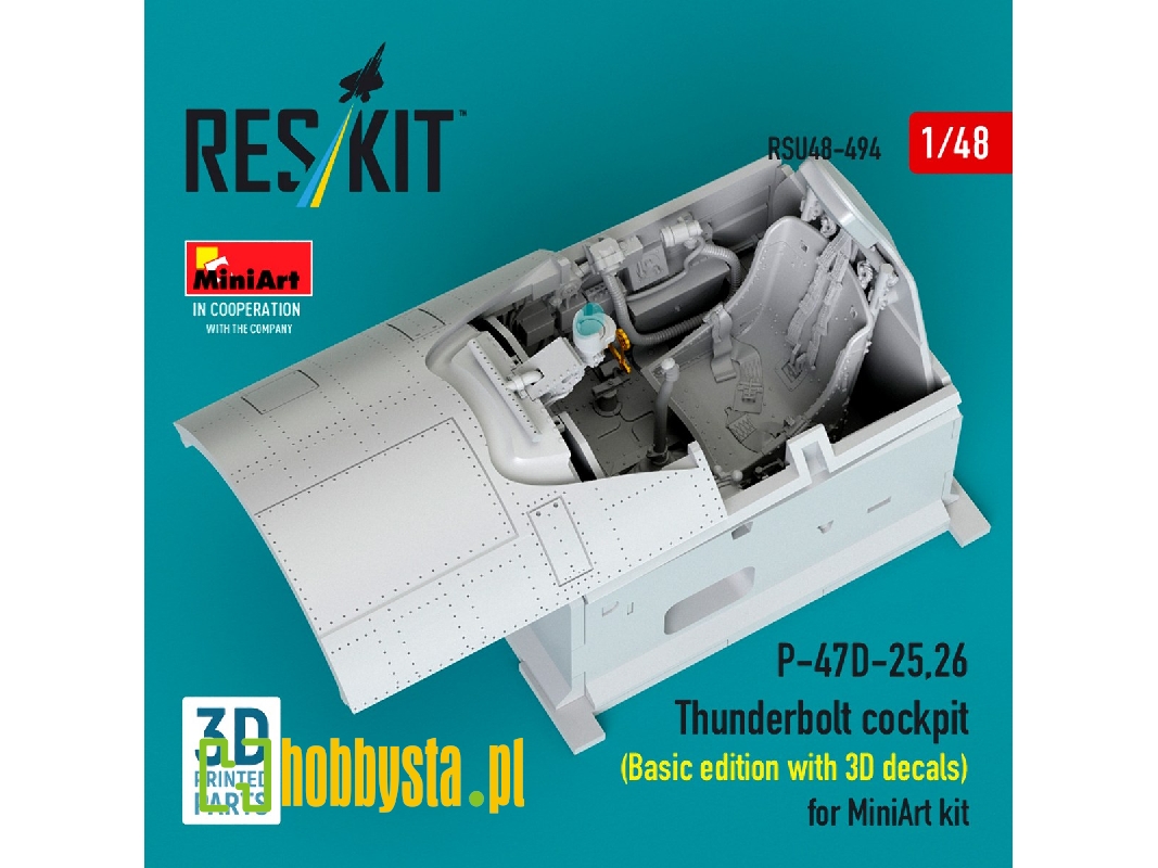 Republic P-47 D-25/26 Thunderbolt - Cockpit Basic Edition With 3d Decals (3d-printed / For Miniart Kits) - image 1