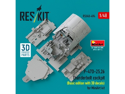 Republic P-47 D-25/26 Thunderbolt - Cockpit Basic Edition With 3d Decals (3d-printed / For Miniart Kits) - image 2