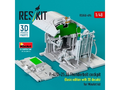 Republic P-47 D-25/26 Thunderbolt - Cockpit Basic Edition With 3d Decals (3d-printed / For Miniart Kits) - image 3