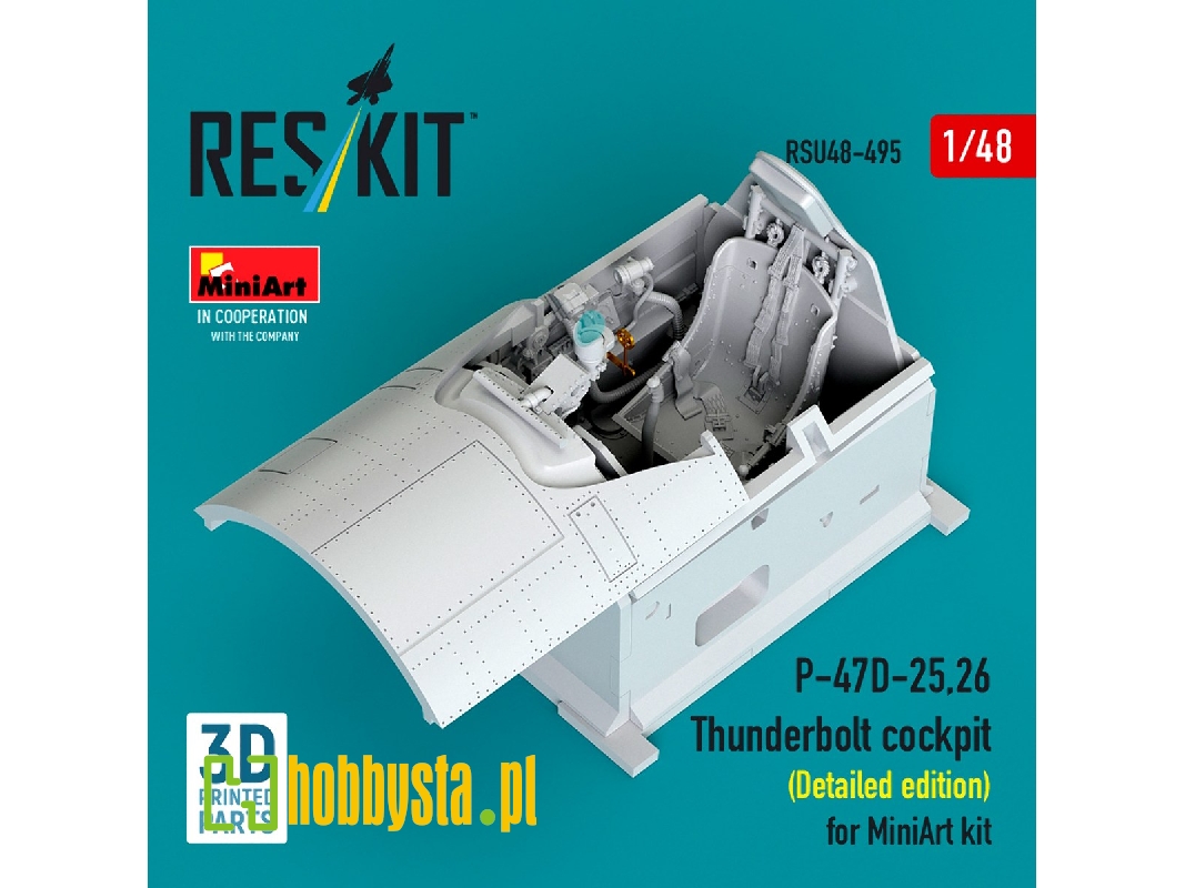 Republic P-47 D-25/26 Thunderbolt - Cockpit Basic Detailed Edition (3d-printed / For Miniart Kits) - image 1