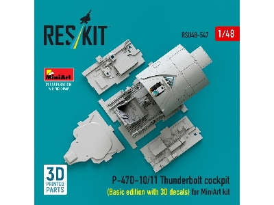 Republic P-47d-10/11 Thunderbolt - Cockpit Basic Detailed Edition With 3d Decals (3d-printed / For Miniart Kits) - image 2