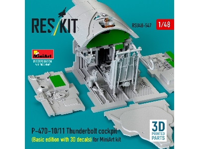 Republic P-47d-10/11 Thunderbolt - Cockpit Basic Detailed Edition With 3d Decals (3d-printed / For Miniart Kits) - image 3