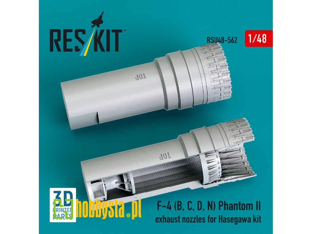F-4 B / C / D / N Phantom Ii - Exhaust Nozzles (3d-printed / For Hasegawa Kits) - image 1