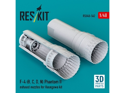 F-4 B / C / D / N Phantom Ii - Exhaust Nozzles (3d-printed / For Hasegawa Kits) - image 2