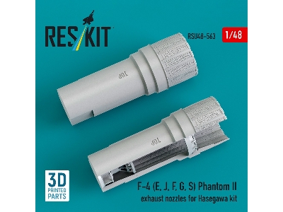 F-4 E / J / F / G / S  Phantom Ii - Exhaust Nozzles (3d-printed / For Hasegawa Kits) - image 1