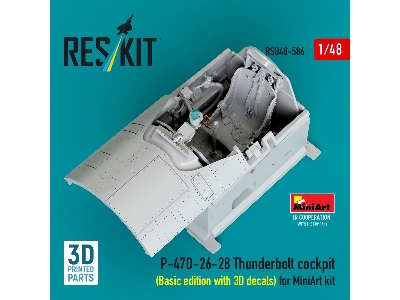 Republic P-47 D-26-28 Thunderbolt - Cockpit Basic Edition With 3d Decals (3d-printed / For Miniart Kits) - image 1