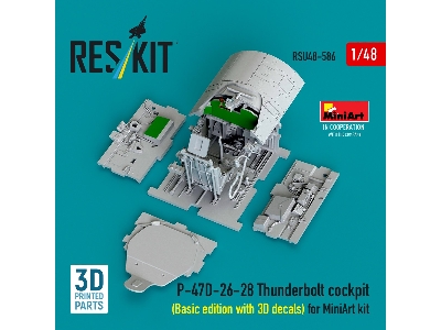 Republic P-47 D-26-28 Thunderbolt - Cockpit Basic Edition With 3d Decals (3d-printed / For Miniart Kits) - image 2