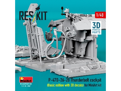 Republic P-47 D-26-28 Thunderbolt - Cockpit Basic Edition With 3d Decals (3d-printed / For Miniart Kits) - image 3