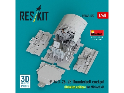 Republic P-47 D-26-28 Thunderbolt - Cockpit Detailed Edition (3d-printed / For Miniart Kits) - image 2