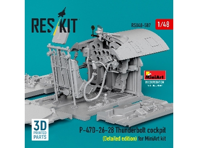 Republic P-47 D-26-28 Thunderbolt - Cockpit Detailed Edition (3d-printed / For Miniart Kits) - image 3