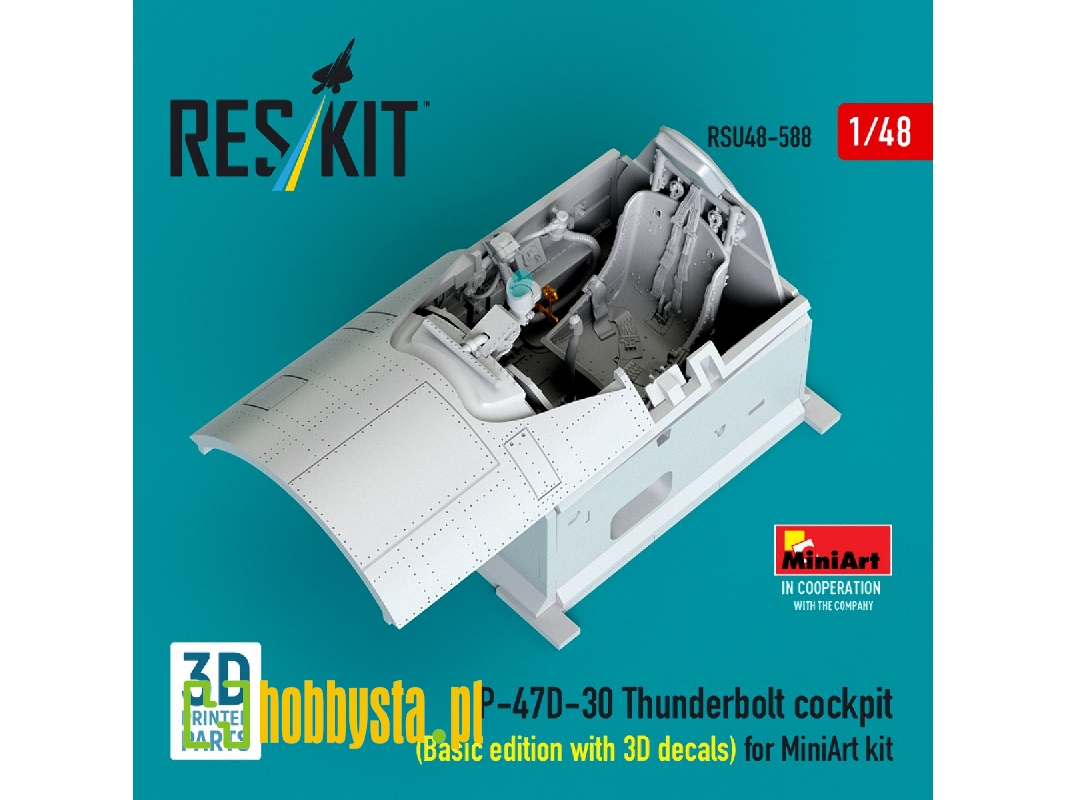Republic P-47 D-30 Thunderbolt - Cockpit Basic Edition With 3d Decals (3d-printed / For Miniart Kits) - image 1