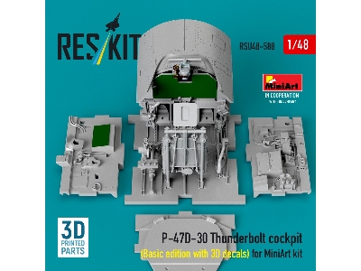Republic P-47 D-30 Thunderbolt - Cockpit Basic Edition With 3d Decals (3d-printed / For Miniart Kits) - image 3