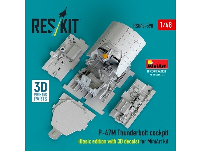 Republic P-47 M Thunderbolt - Cockpit Basic Edition With 3d Decals (3d-printed / For Miniart Kits) - image 2