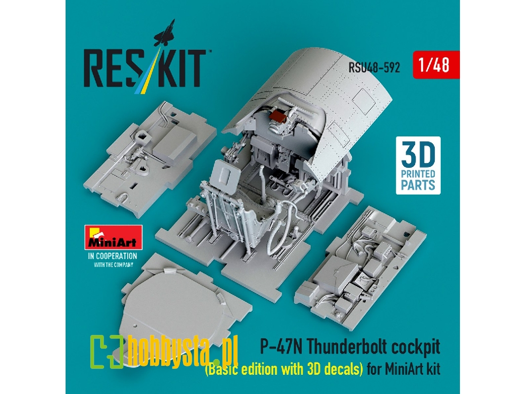 Republic P-47 N Thunderbolt - Cockpit Basic Edition With 3d Decals (3d-printed / For Miniart Kits) - image 1