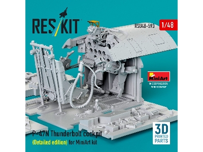 Republic P-47 N Thunderbolt - Cockpit Detailed Edition (3d-printed / For Miniart Kits) - image 3