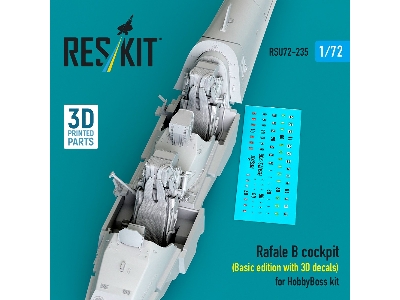 Dassault Rafale B - Cockpit Basic Edition With 3d Decals (3d-printed / For Hobby Boss Kits) - image 1