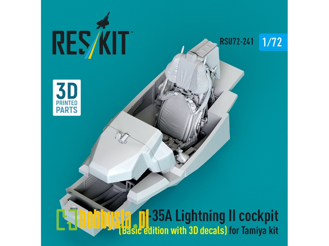 F-35 A Lightning Ii - Cockpit Basic Edition With 3d Decals (3d-printed / For Tamiya Kits) - image 1