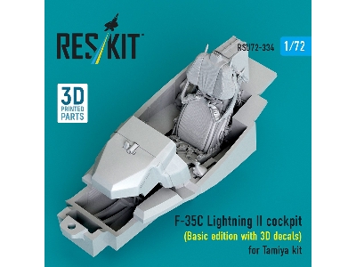 F-35 C Lightning Ii - Cockpit Basic Edition With 3d Decals (3d-printed / For Tamiya Kits) - image 1