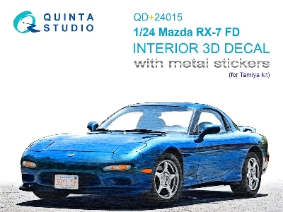 Mazda Rx-7 Fd - 3d-printed & Coloured Interior On Decal Paper With Metal Sticker Parts (For Tamiya Kits) - image 1