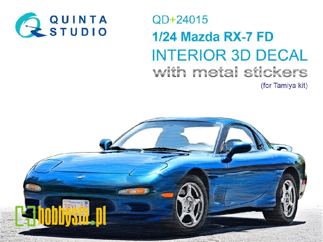 Mazda Rx-7 Fd - 3d-printed & Coloured Interior On Decal Paper With Metal Sticker Parts (For Tamiya Kits) - image 1