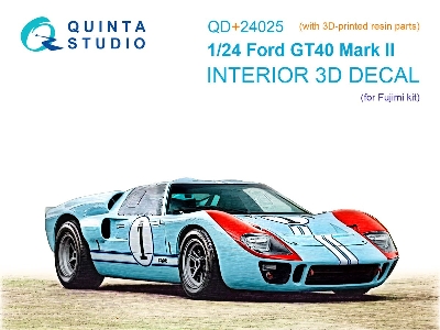 Ford Gt40 Mark Ii - 3d-printed & Coloured Interior With 3d-printed Resin Parts (For Fujimi Kits) - image 1